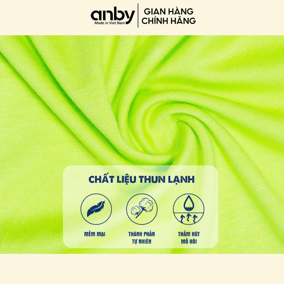 Quần áo trẻ em ANBY bộ đồ sát nách cho bé từ 1 đến 6 tuổi thun lạnh màu trơn set trang phục mùa hè ་