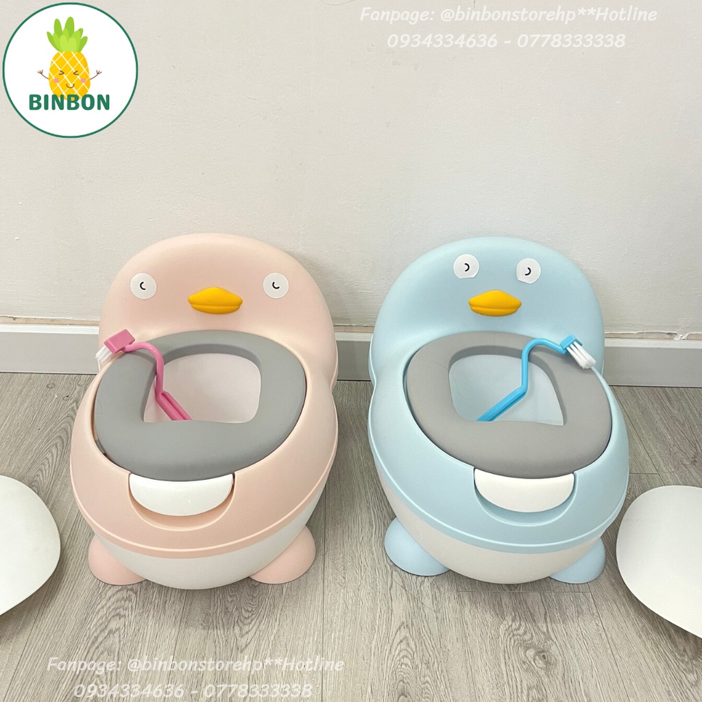 Bô vệ sinh dành cho trẻ em Bonhero TH-528, bô vệ sinh có đệm da