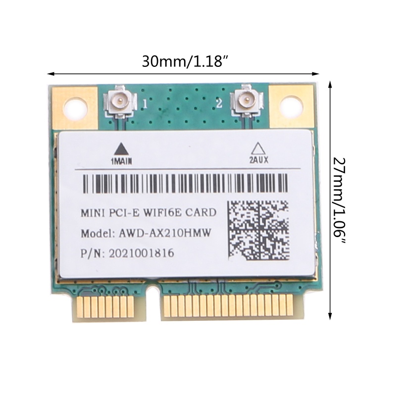 Bộ Thiết Bị WiFi 6E AX210HMW Expands WiFi 5GHz 2230 BT 5.2 Băng Tần Kép Kèm Cáp RF