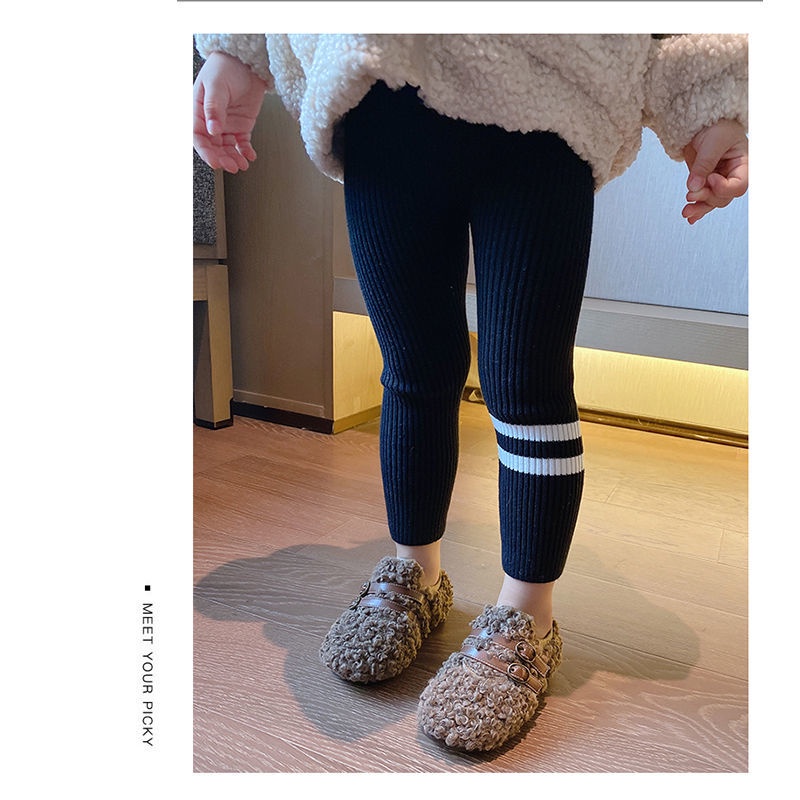 Quần legging vải lông cừu dày dặn co giãn thoải mái dễ phối đồ thời trang dành cho bé gái