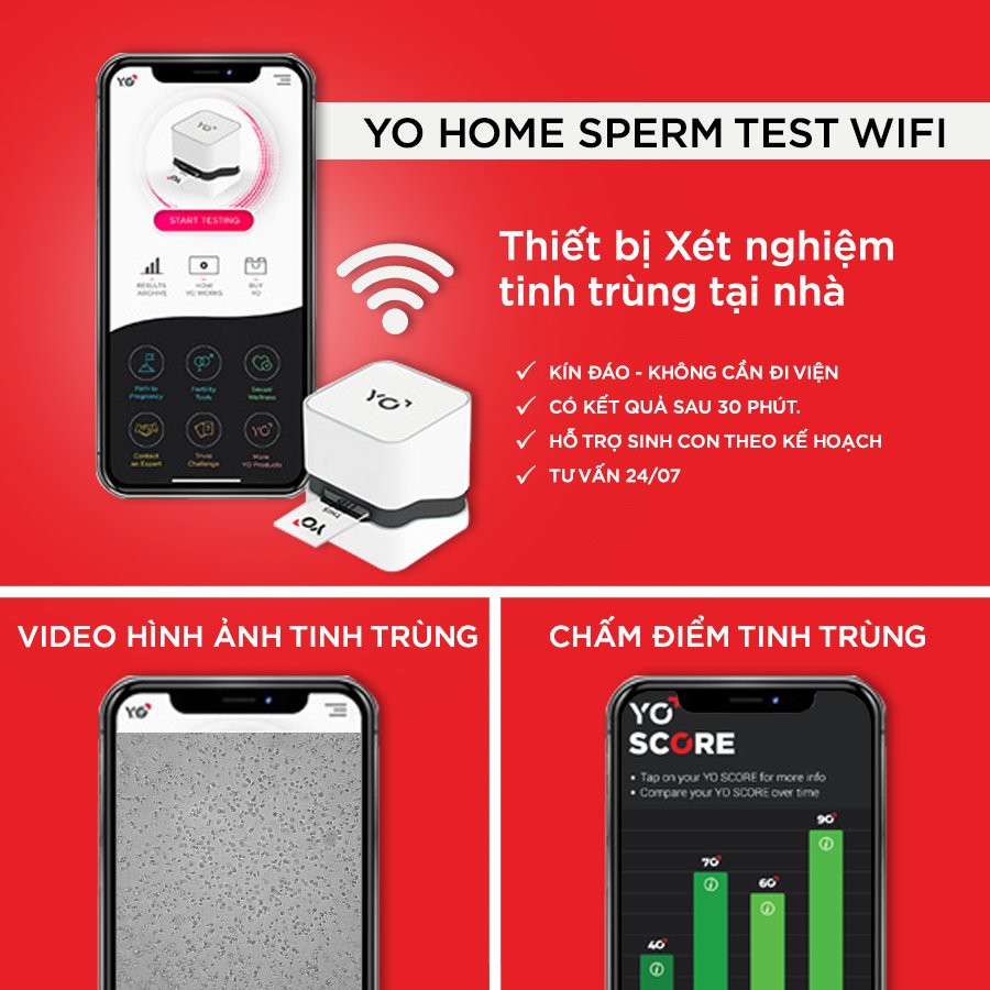 Máy Xét Nghiệm Tinh Trùng Hỗ Trợ Sinh Con Trai qua Máy tính/Smartphone - Yo Sperm Wifi test - Phiên bản 2.0