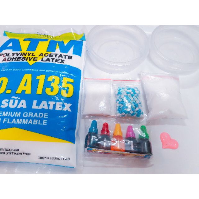 Bộ kit làm slime - slime mây -combo nguyên liệu làm slime