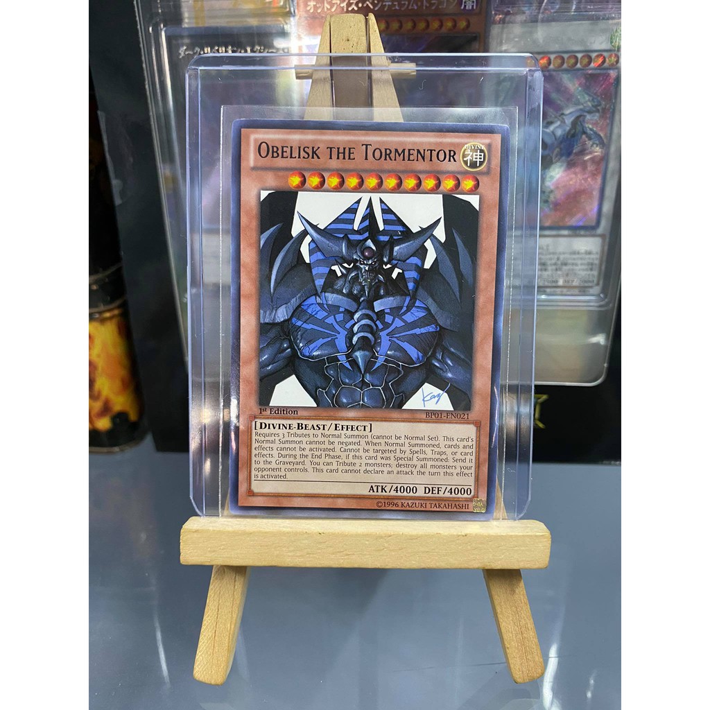 Lá thẻ bài Obelisk the Tormentor - black rare - Tặng bọc bài nhựa bảo quản
