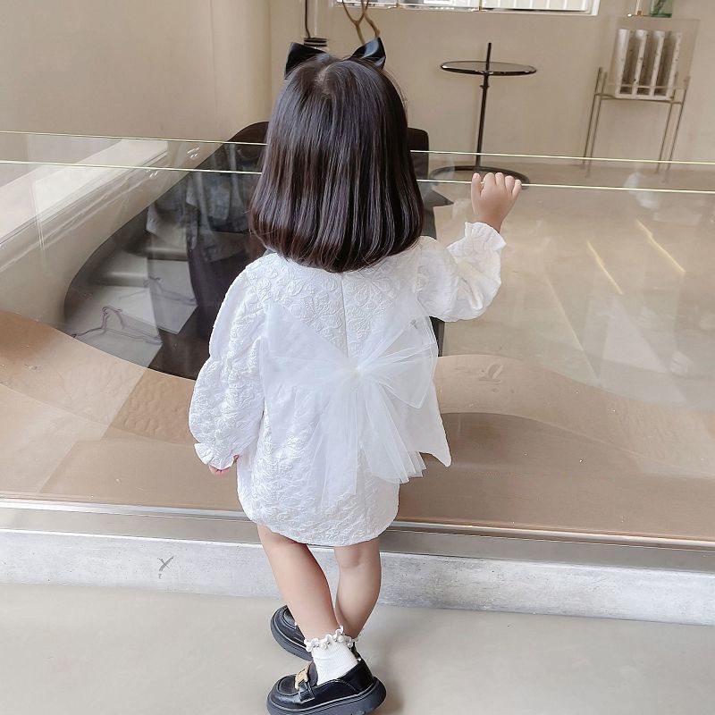 Đầm xòe thắt nơ lưng cho bé gái