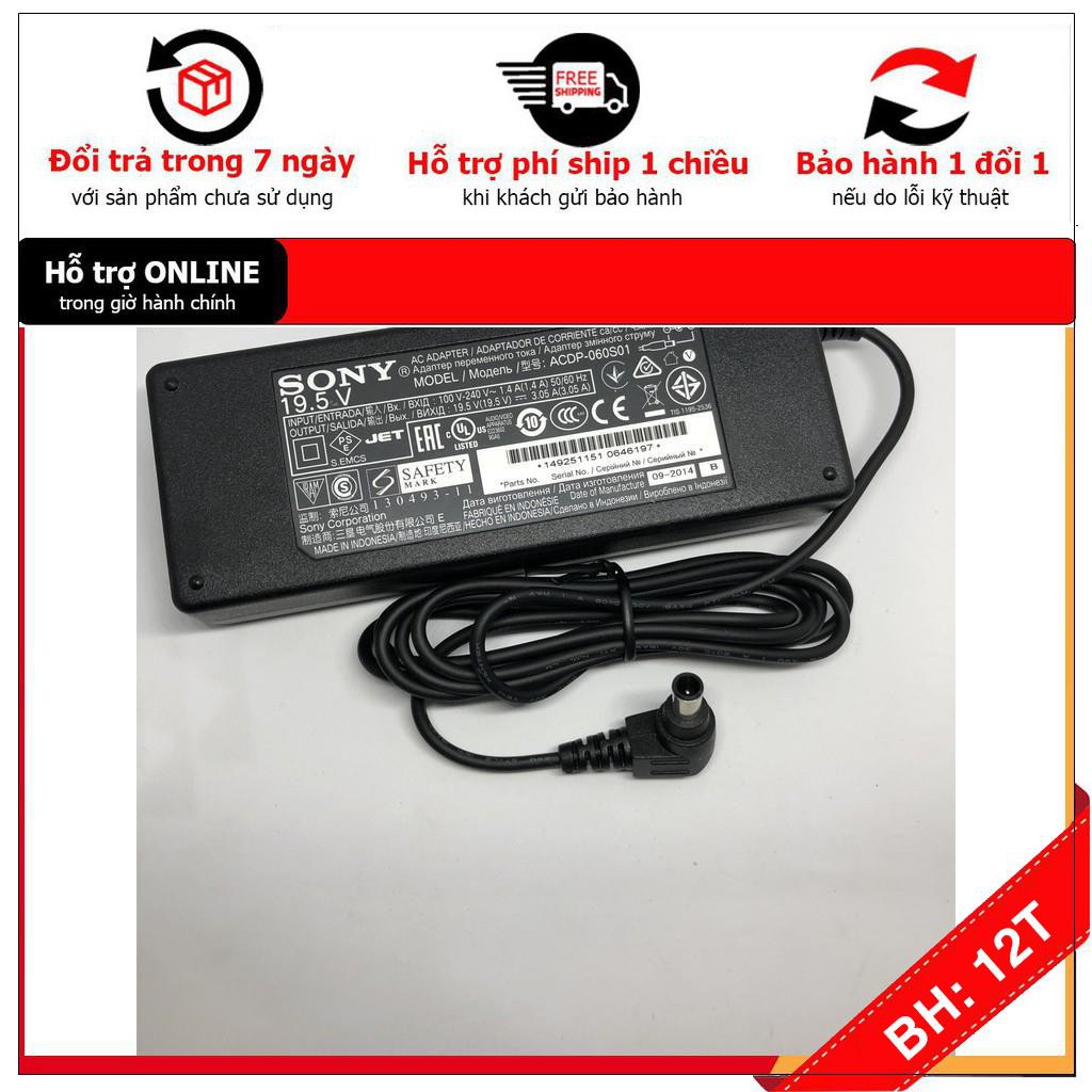 [BH12TH] 🎁 Cục nguồn Adapter tivi sony 19.5V-3.05A chính hãng 100%