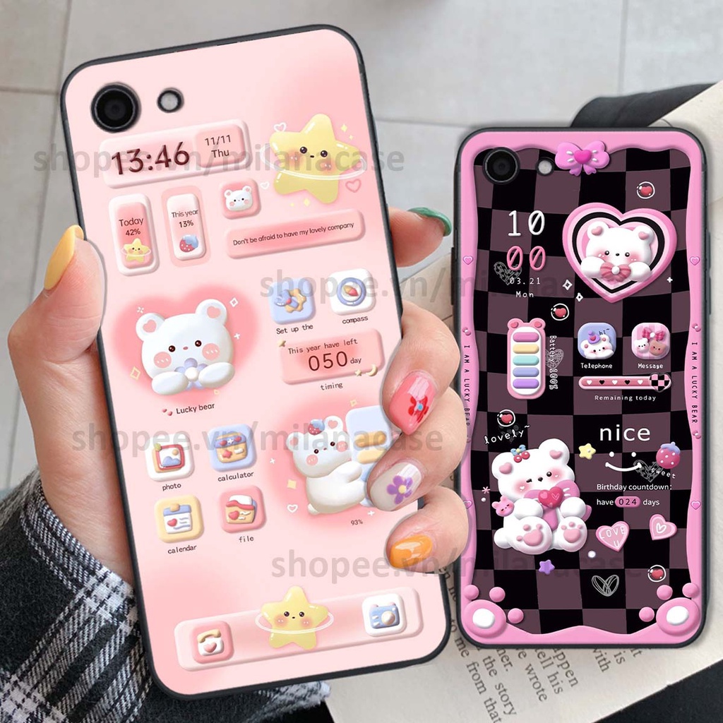Ốp Vivo Y81 / Y83 hình đồng hồ icon gấu mèo cute cực dễ thương ngộ nghĩnh