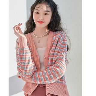 Áo cadigan len dày, cảdigan nữ dáng dài hàn quốc kẻ caro, áo khoác len cardigan nữ thổ cẩm