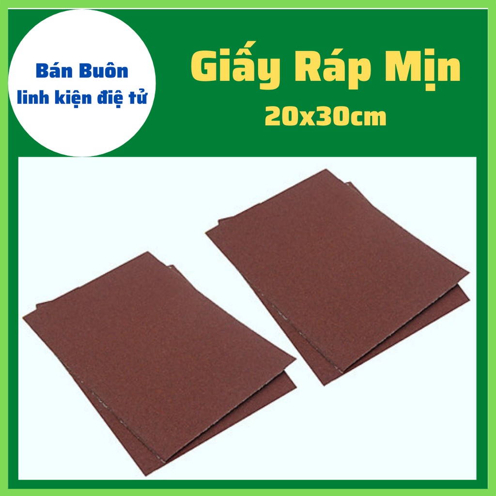 Giấy ráp mịn, giấy nhám mịn (kích thước 20x30CM) chà mịn gỗ, làm bóng innox, sắt...