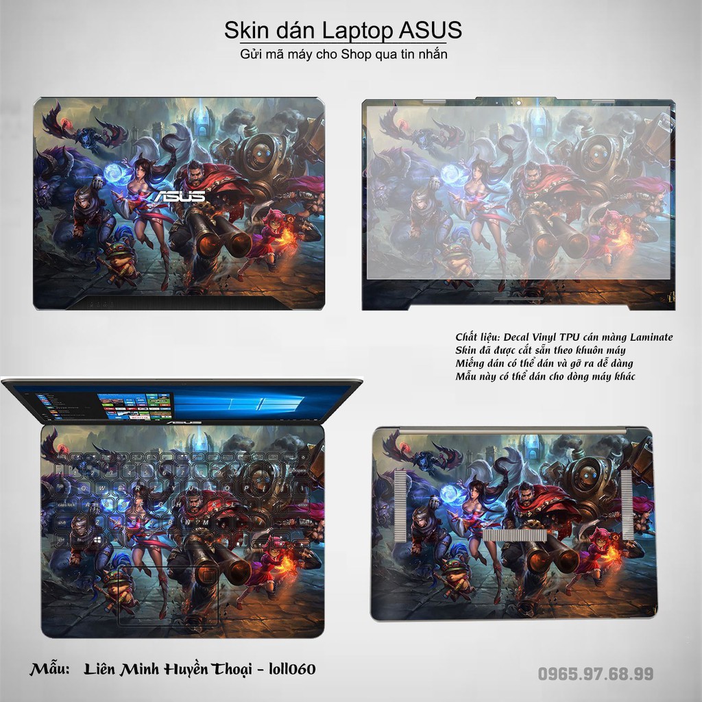 Skin dán Laptop Asus in hình Liên Minh Huyền Thoại nhiều mẫu 8 (inbox mã máy cho Shop)