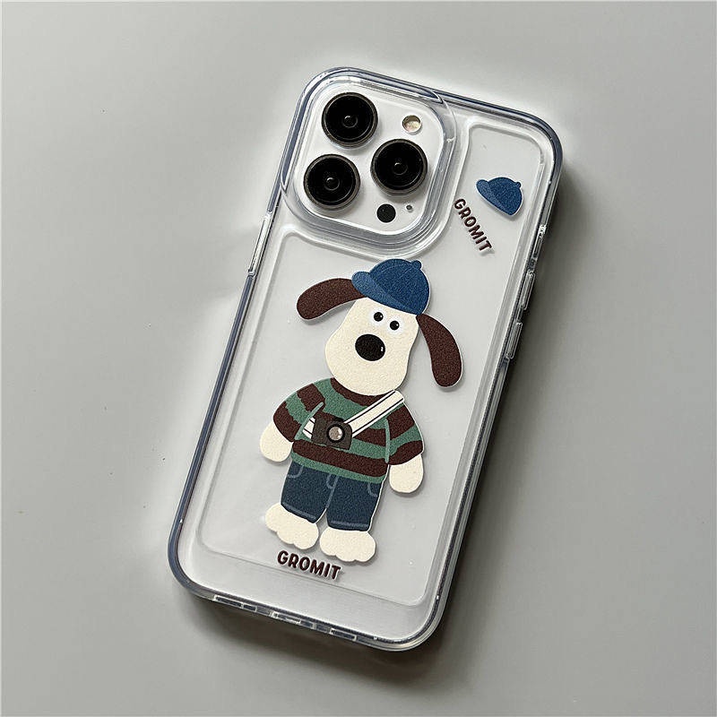 Ốp điện thoại mềm trong suốt mã dg9F in hình Wallace và Gromit thích hợp cho Apple iPhone 13promax 12/11 XR/8P/Xs/Xsmax
