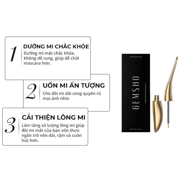 Serum dưỡng dài mi Gemsho Eyebrow Enhancing Giúp mi dài quyến rũ 3ml