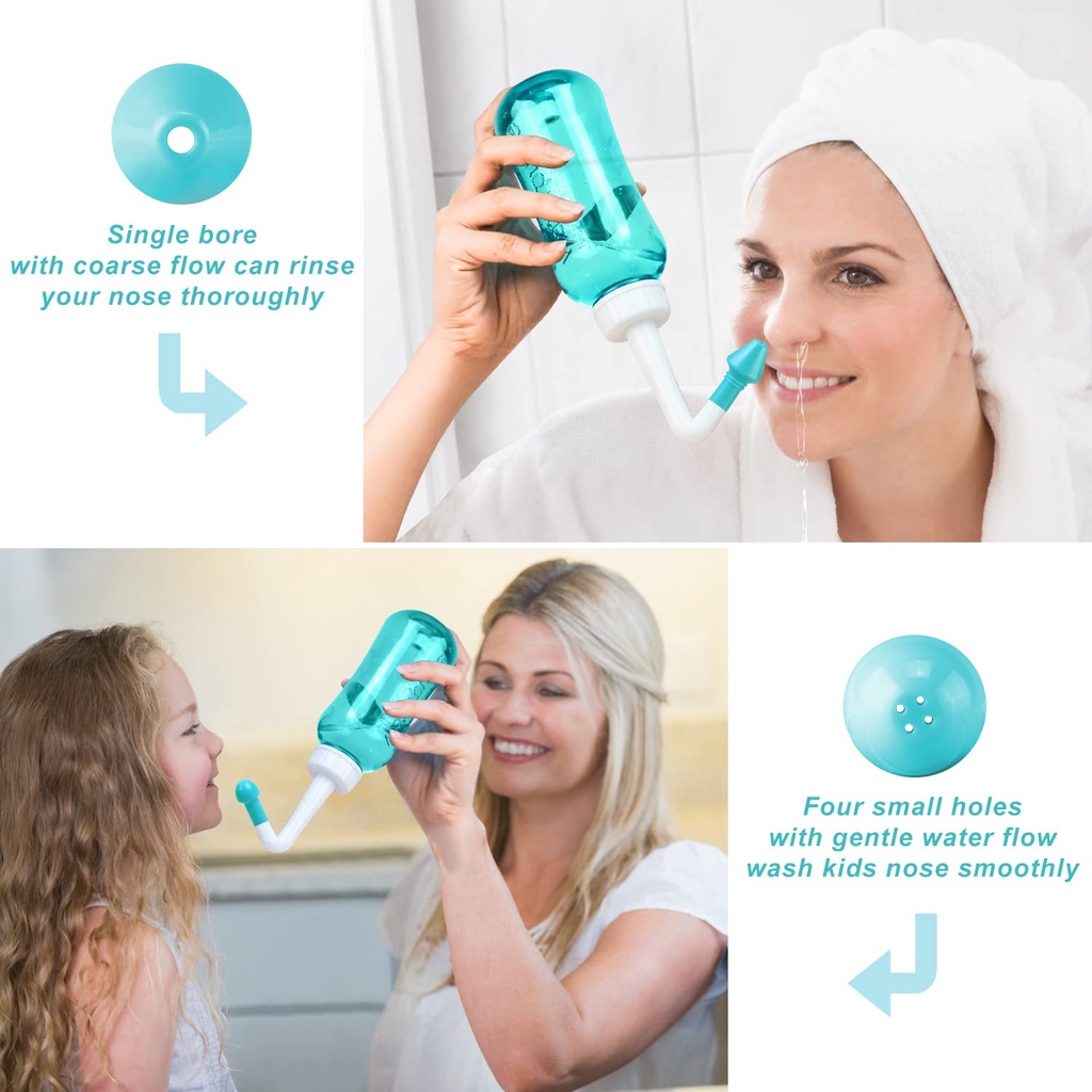 300ml/500ml Bình Rửa Mũi Water Pulse Giúp Làm Sạch Khoang Mũi, Loại Bỏ Bụi Bẩn, Phấn Hoa, Trị Viêm Xoang