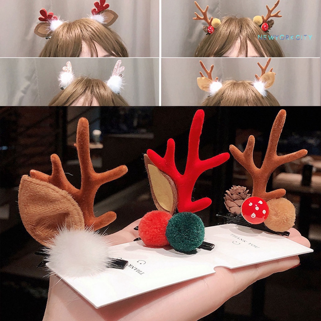 1 Cặp Kẹp Tóc Hình Sừng Hươu Cho Bé Gái