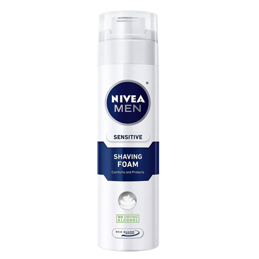 Bọt cạo râu cho da nhạy cảm NIVEA MEN Sensitive Shaving Foam withSkin Guard 198g (Mỹ)