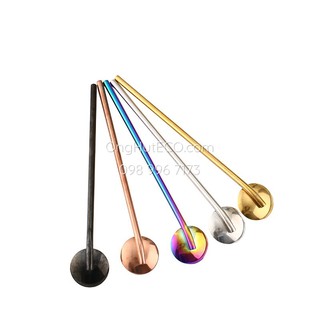 Ống Hút Muỗng Đầu Tròn Nhiều Màu (Tặng Kèm Cọ Rửa)