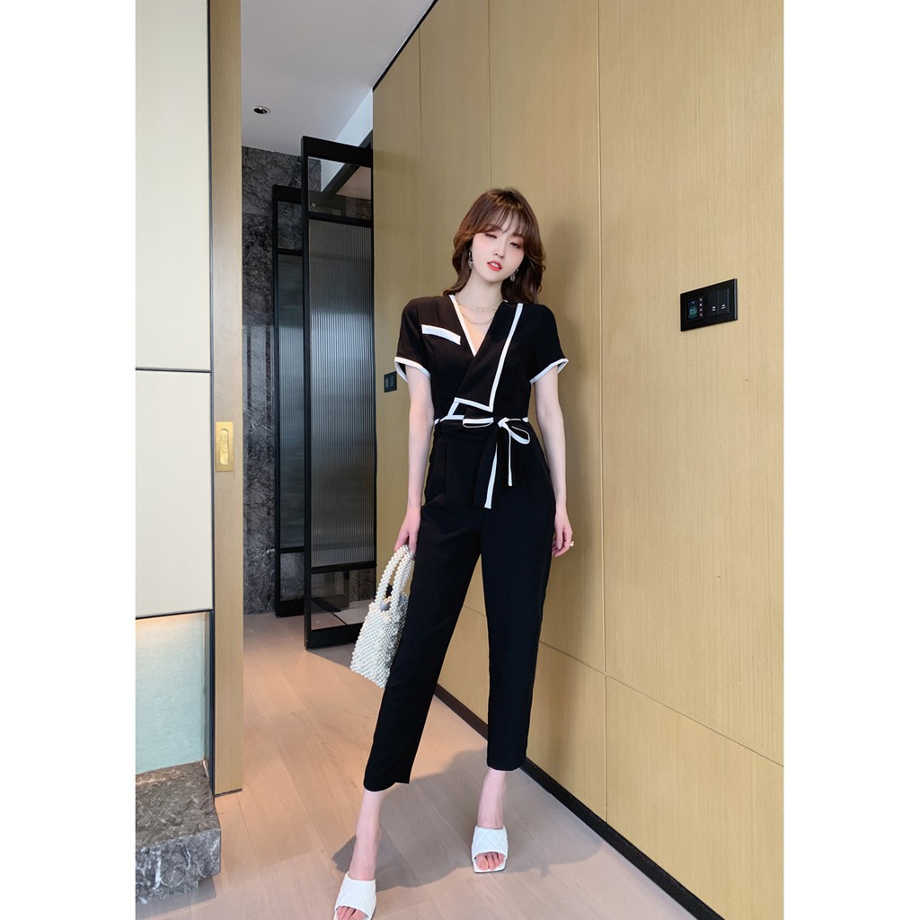 J3846 - Jumpsuit áo liền quần nữ hè ngắn tay hàng nhập