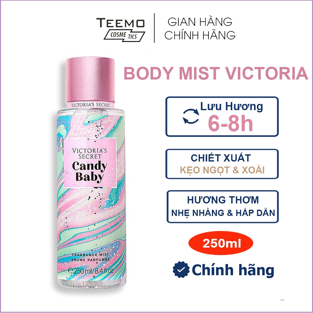 Xịt Thơm Body 🍨𝑭𝒓𝒆𝒆𝒔𝒉𝒊𝒑🍭 Xịt Thơm Toàn Thân Victoria's Secret 🍨 CANDY BABY 🍭 Body Mist 250ml - Xịt BODY