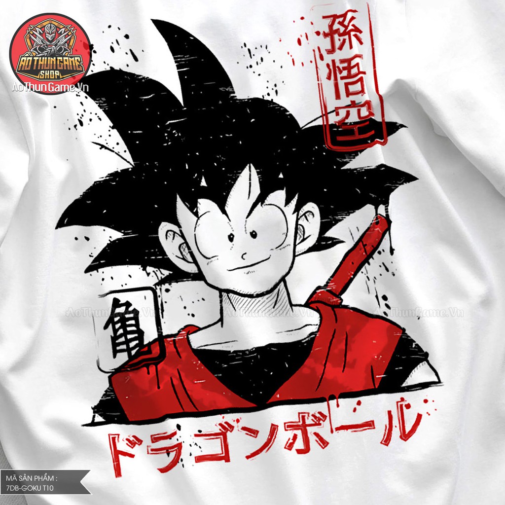 Áo dragon ball Goku nam nữ Áo phông Goku dragon ball  trắng đen form rộng unisex cotton co giãn thoáng mát T10