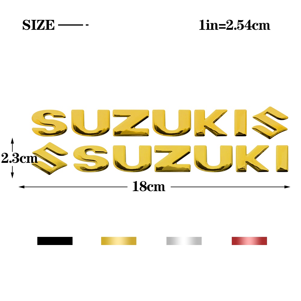 Decal 3d Chữ Suzuki Trang Trí Xe Hơi
