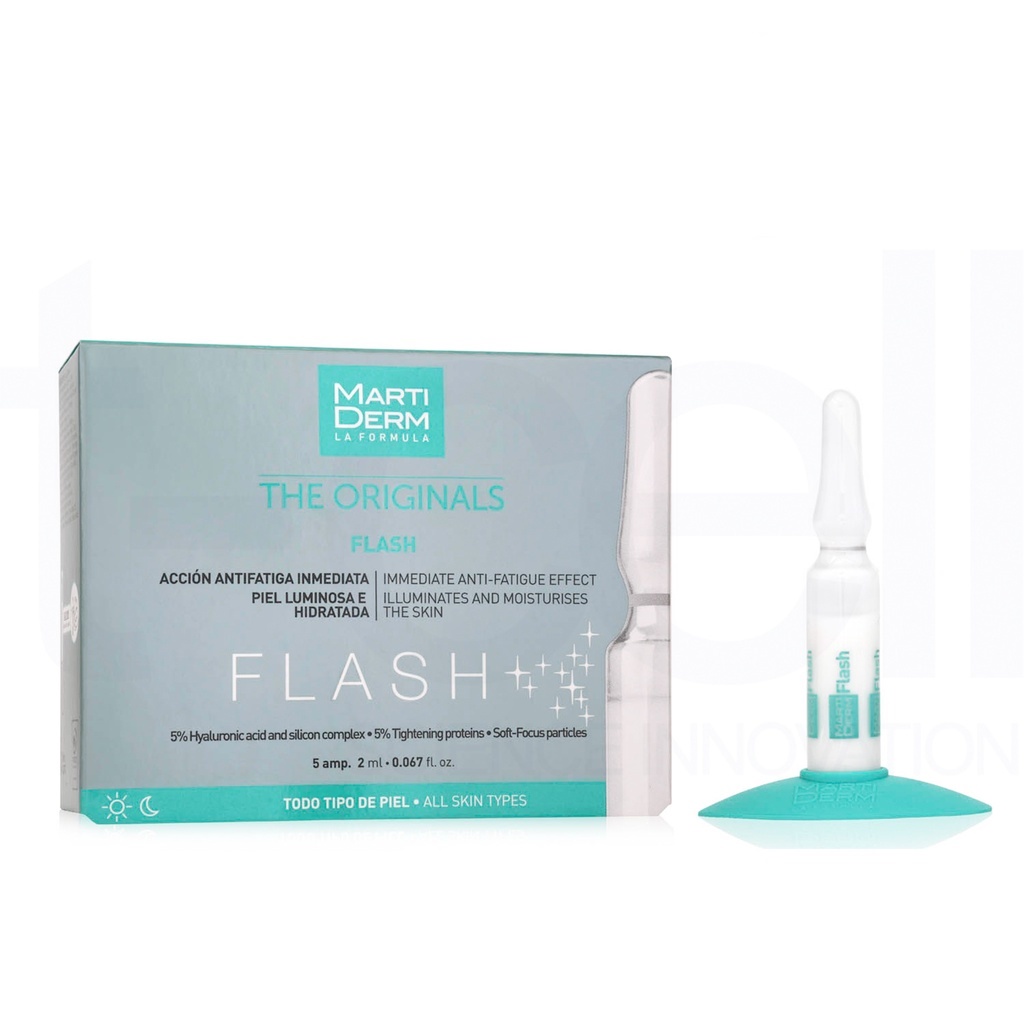 Ampoule Dưỡng Ẩm, Làm Sáng Da & Giảm Mệt Mỏi Tức Thì - MartiDerm The Originals Flash 5 Ampoules