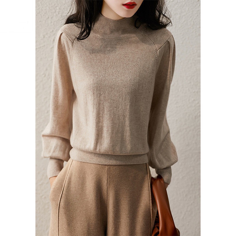 Áo sweater Cổ Lọ Tay Dài Màu Trơn Phong Cách Công Chúa Tây Tạng Thời Trang Thu Đông Cho Nữ sw