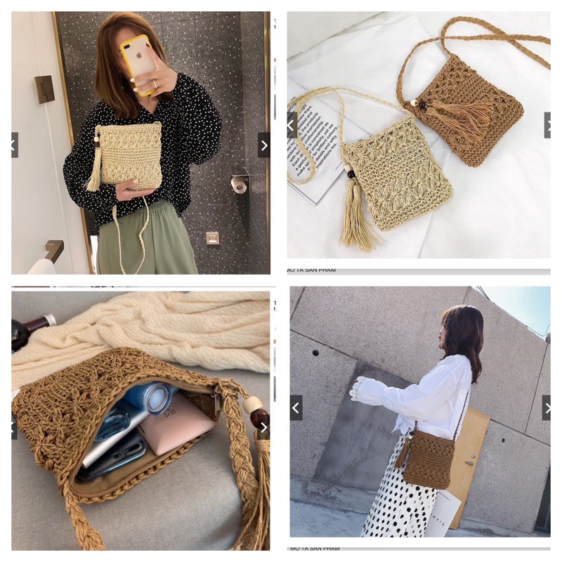Túi Cói Tua Rua Túi Handmade Túi Đi Biển