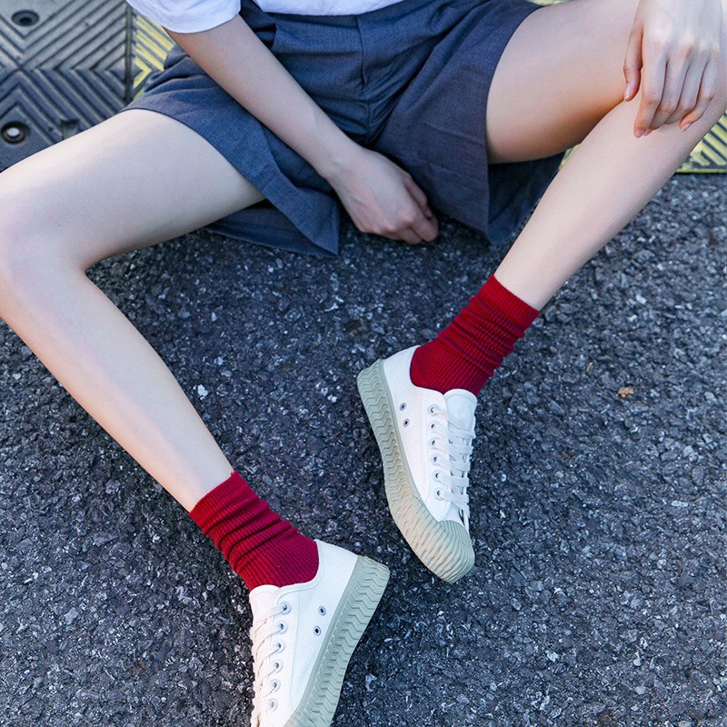 Tất vớ cổ cao chun nhún loại thường nam nữ cotton kháng khuẩn thời trang hàn quốc giá rẻ MRSOCKS VC109