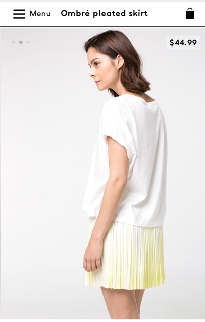 Sale chân váy xếp ly Mango auth