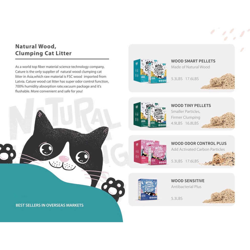 Cát gỗ Cature 20L - cát vệ sinh cho mèo xả được bồn cầu, thân thiện với môi trường