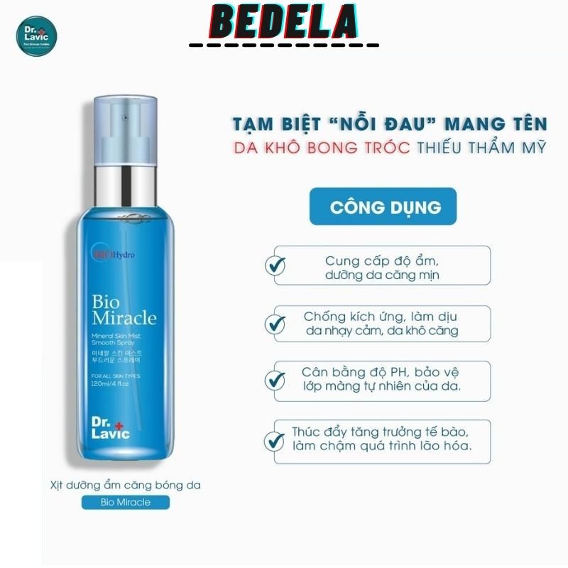 Xịt Khoáng Mặt Cấp Nước Dưỡng Da Dưỡng Ẩm Công Nghệ USA Dr.Lavic Bio Miracle 120ml DR105 BEDELA.VN | BigBuy360 - bigbuy360.vn