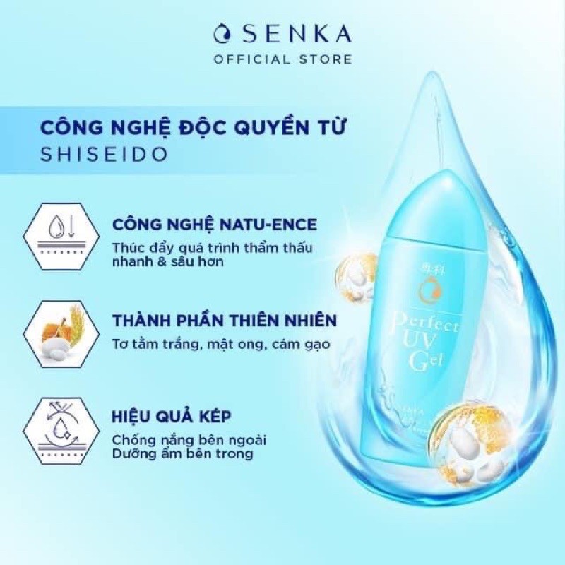 (NEW) Sữa Chống Nắng Senka Perfect UV Gel SPF50 PA++++