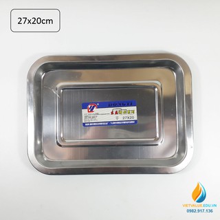 Khay Inox kích thước 27x20x2cm, khay inox phòng thí nghiệm