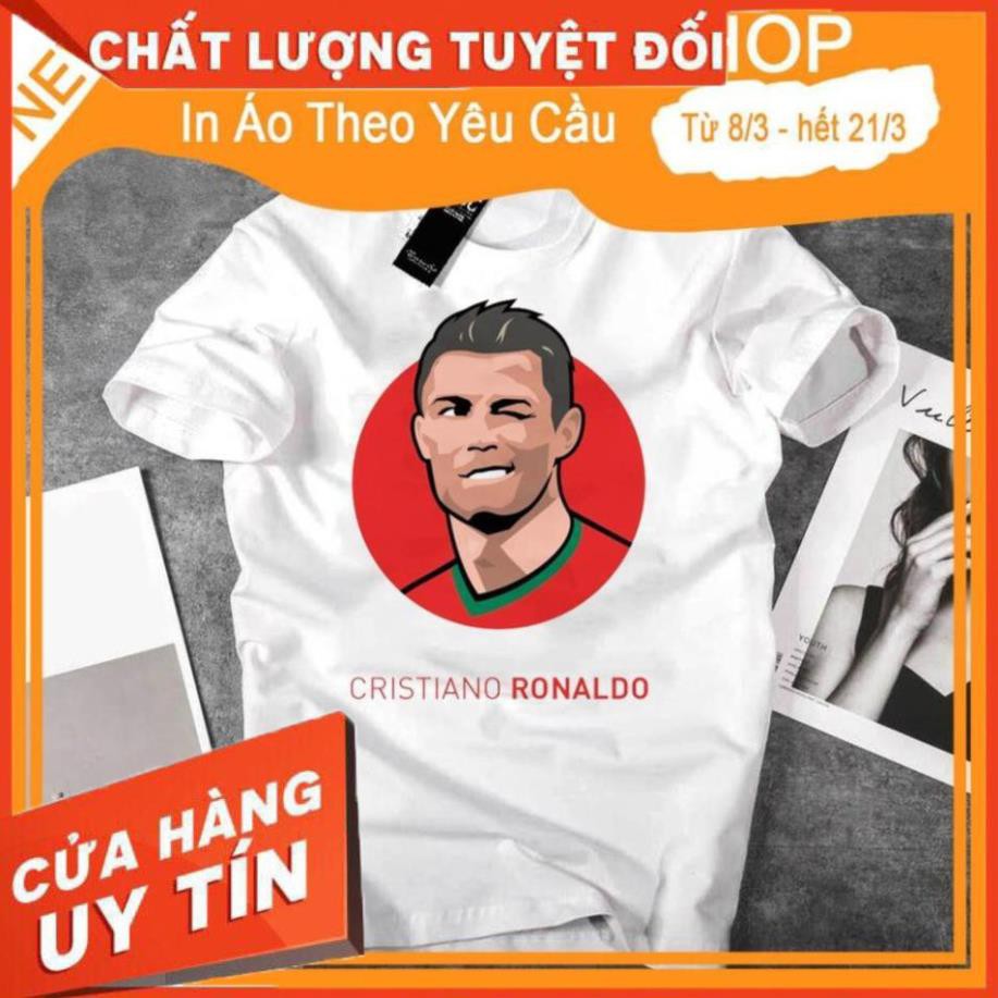 [50K FREESHIP]Áo Thun Bóng Đá In Cầu Thủ - Áo In Hình CR7 - Áo thun Hàn Quốc Unisex - Áo thun tay lỡ 178083