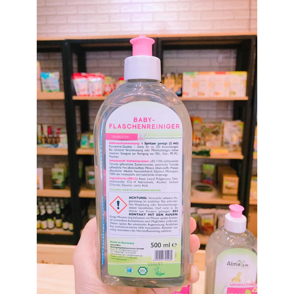 Nước rửa bình sữa & vệ sinh dụng cụ cho bé Almawin - 500ml
