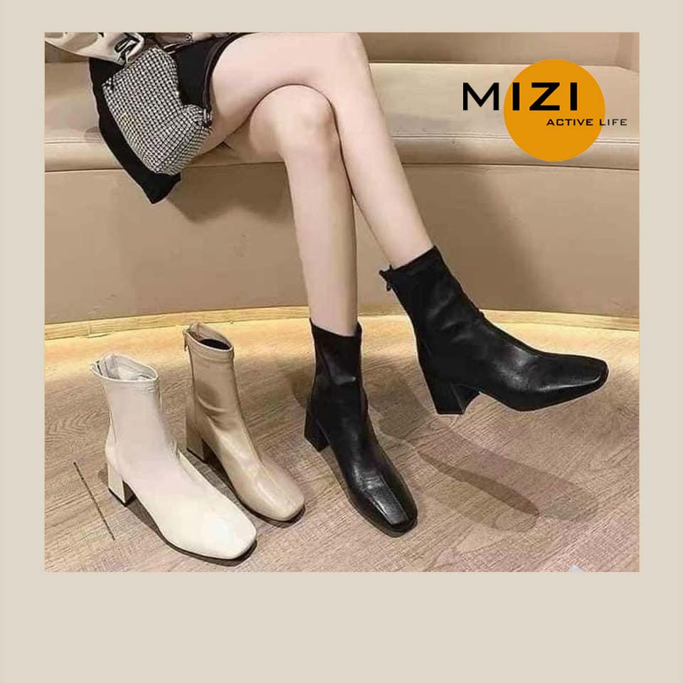 Giày bốt nữ cổ cao Hàn Quốc cao gót ulzzang thời trang đẹp Mizi BOT02 | BigBuy360 - bigbuy360.vn