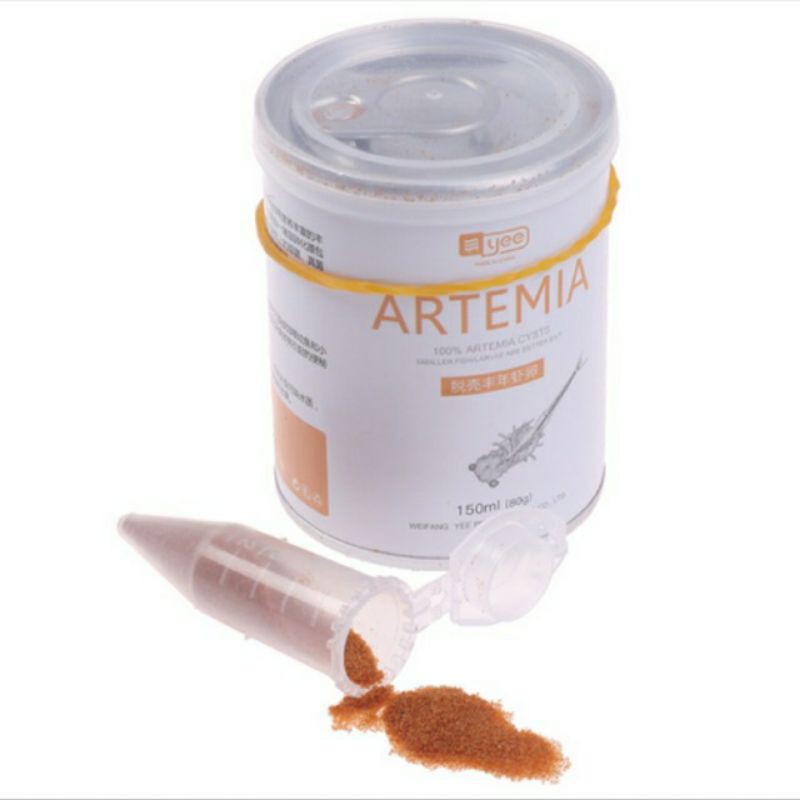  Artemia tách vỏ sấy khô lon 150ml (80g) ( tặng kèm ống artrmia nhỏ giọt)