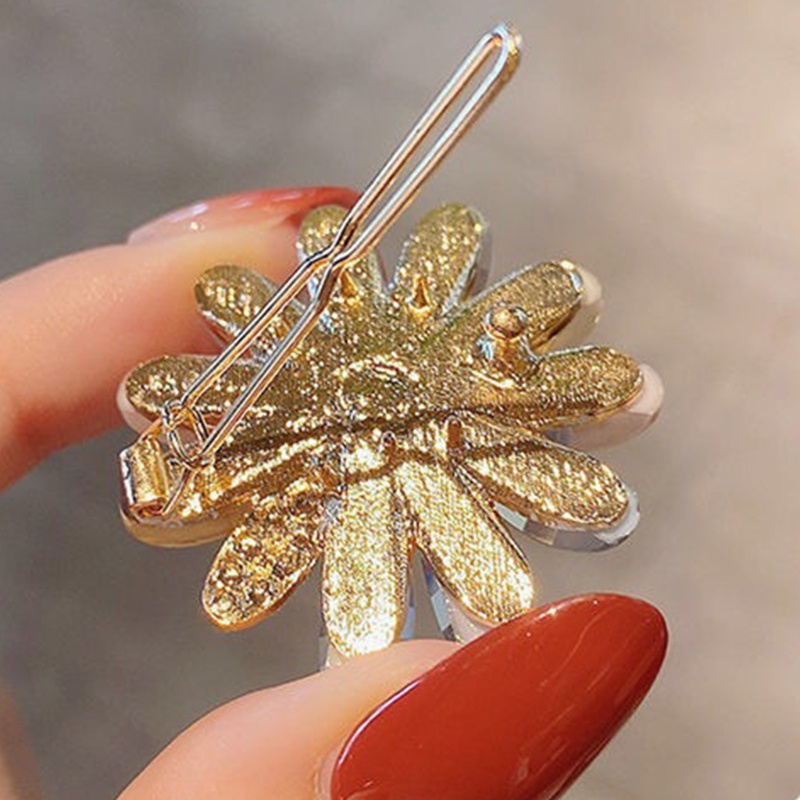 Kẹp Tóc Hợp Kim Hình Hoa Đính Đá Xinh Xắn Cho Nữ