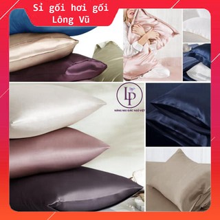 Áo gối, vỏ gối phi lụa lụa silk lan pham mềm mịn,sang trọng - sỉ gối hơi lông vũ
