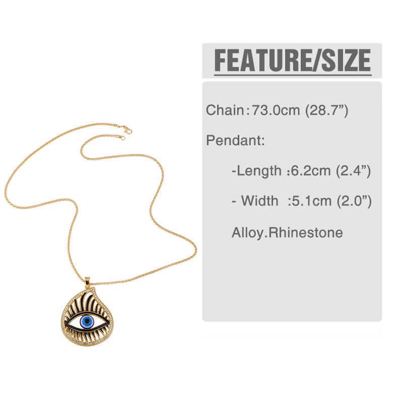 Vòng cổ RINHOO FRIENDSHIP mặt dnagj mắt quỷ mạ vàng 18K thời trang cao cấp cho nam nữ