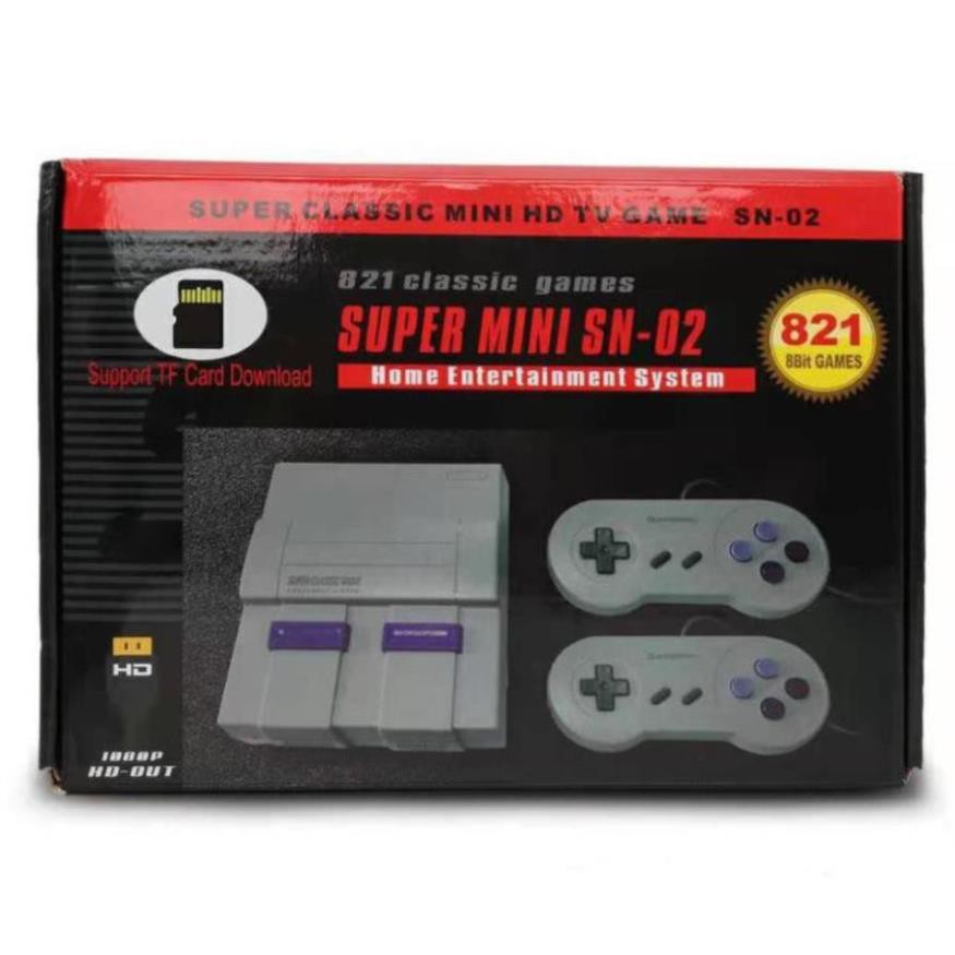 Máy chơi game 8 bit HDMI SUPER mini SN-02 Có 821 trò chơi trong thẻ nhớ -  SNES HDMI 821 trò không trùng