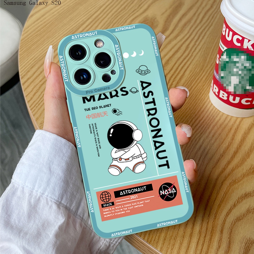 Compatible With Samsung Galaxy S20 S21 FE Plus Ultra 5G S21+ Cho Ốp lưng điện thoại In Hình dễ thương Astronaut Case
