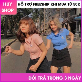 [CÓ ẢNH THẬT] ÁO CROPTOP NỮ HOA CÚC THÊU CỔ BẺ DÁNG ÔM SÀNH ĐIỆU - ÁO CROPTOP ÔM BODY 6 MÀU [ELIA]