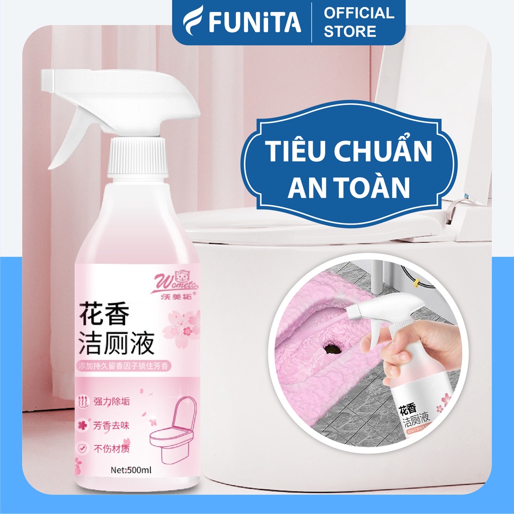 Chai Xịt Tẩy Rửa Bồn Cầu, Nhà Vệ Sinh Đa Năng Siêu Sạch Hương Nước Hoa Anh Đào Khử Khuẩn Không Độc Hại 500ml