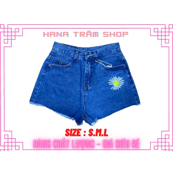 Quần Sọt Jean Nữ Thêu Hoa