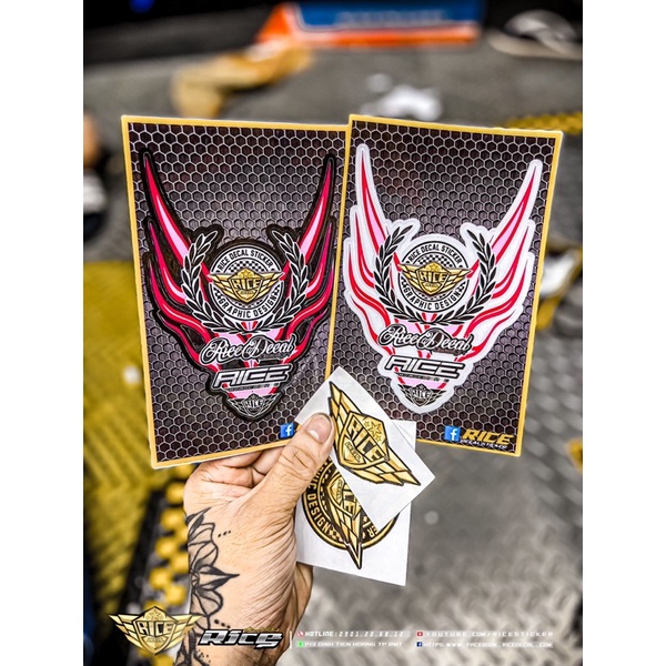 Tem dán dè Ricedecal®️ Mẫu lửa New dán mọi loại xe