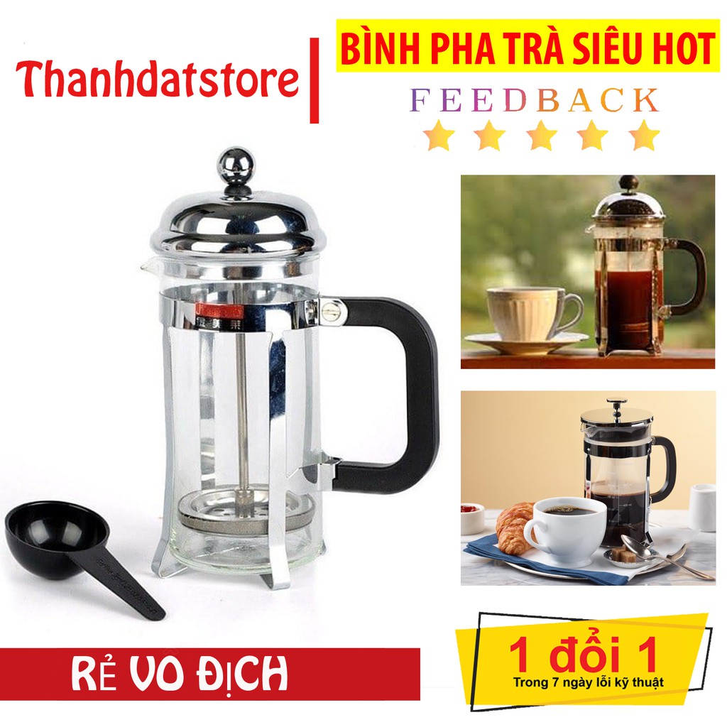 Bình pha trà cà phê Đa Năng French Press 600ml và 350ml 💥SIÊU HOT💥