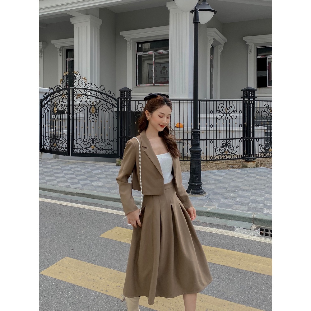 Chân váy xếp ly dáng dài thiết kế by LYRA, chất tuyết Hàn cao cấp cạp cao dáng xờ xinh xắn, nữ tính-LWTCV031