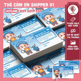 [Mã Số 01] 500 Thẻ Cảm Ơn Shipper - Chất Liệu Couche 300G Cán Màng Cao Cấp - Có Chỗ Ghi Mã Vận Đơn