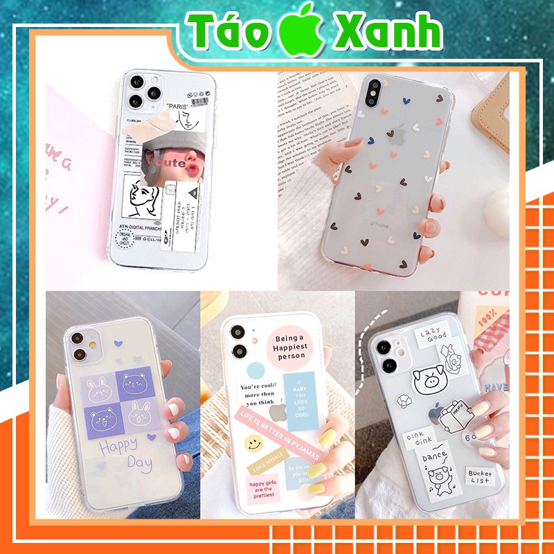 Ốp Lưng Iphone Viền Trong Chống Ố Cute 6/6plus/7/7plus/8/8plus/x/xs/11/12/pro/max/plus/promax