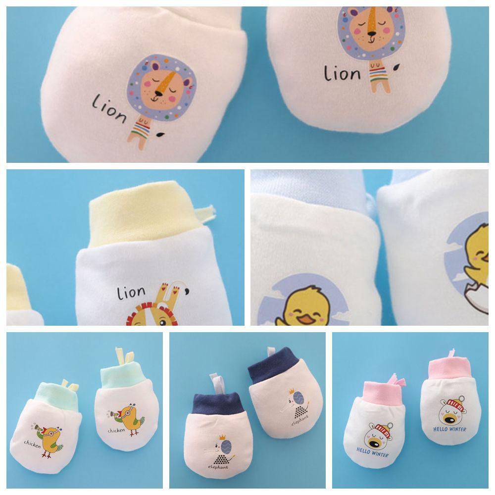 SUMU Găng Tay Cotton Kiểu Hoạt Hình Xinh Xắn Chống Trầy Xước Cho Bé Sơ Sinh